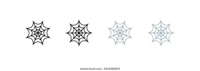 Web icons. Line, set of web icons, spider web. Vector icons
