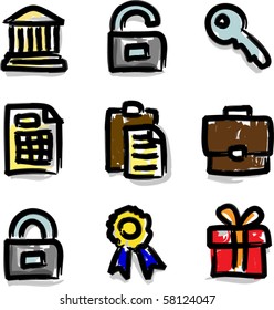 Web icons marker colour contour financial
