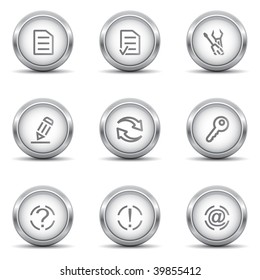 Web icons in metallic buttons