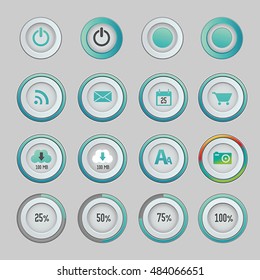 Web Icons Navigation for user interface button