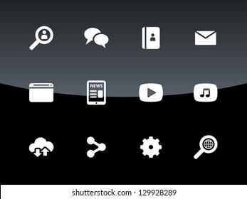 Web icons on black background. Vector illustration.