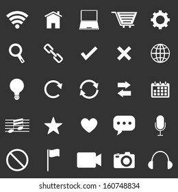 Web icons on black background, stock vector