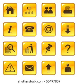 Web icons on glossy buttons