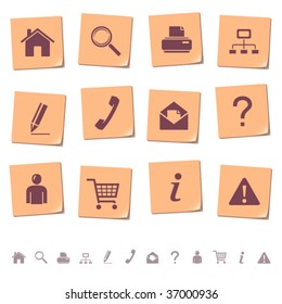 Web icons on memo notes 1
