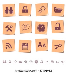 Web icons on memo notes 3