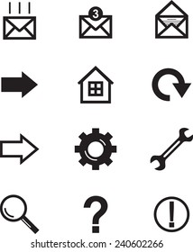 web icons on white background