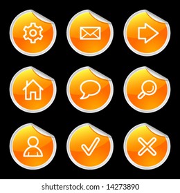 Web icons, orange circle sticker series