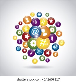 web icons over gray background vector illustration