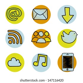 web icons over white background vector illustration 