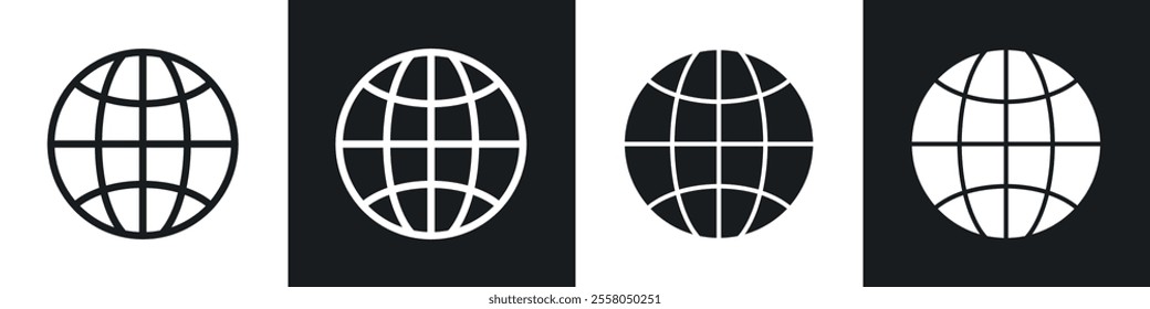 Web icons pack in black and white filled and outlined versions.