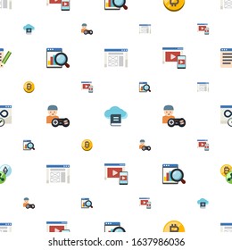 web icons pattern seamless. Included editable flat wireframe, Email Marketing, bitcoin, Web analytics, gamer, Adaptive Streaming, Bandwidth icons. web icons for and mobile.