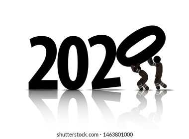 web icons of people. workers set huge numbers 2020. Vector banner