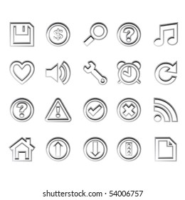 web icons ready for design against white background, abstract vector art illustration