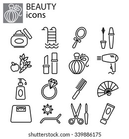 Web icons set. Beauty, fashion and makeup