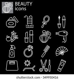 Web icons set. Beauty, fashion and makeup