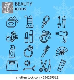 Web icons set. Beauty, fashion and makeup
