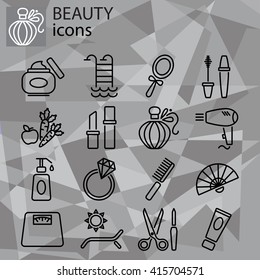 Web icons set. Beauty, fashion and makeup