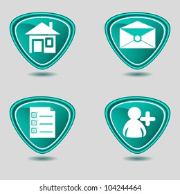 web icons set blue