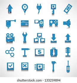 web icons set, blue icons