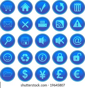 web icons set blue