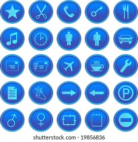web icons set blue