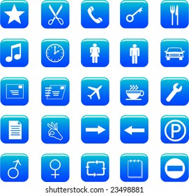 web icons set blue
