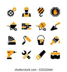 Web icons set - building, construction, tools, repair and decoration works