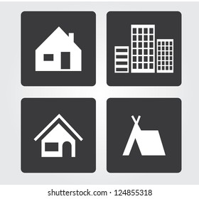 web icons set: buildings