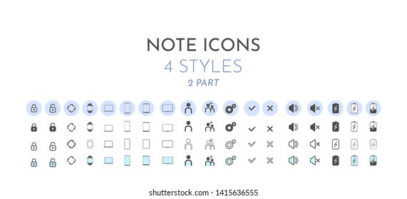 Web icons. Set of business signs for note app