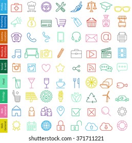 Web icons set  for business - Trendy illustration, fine line with soft colors in vector format