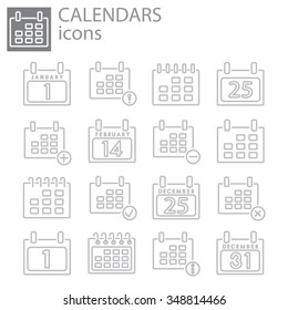 Web icons set. Calendars