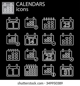 Web icons set. Calendars
