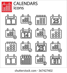 Web icons set. Calendars