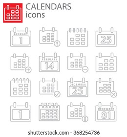 Web icons set. Calendars