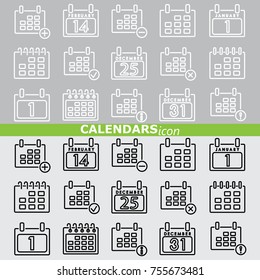 Web icons set. Calendars