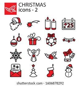 Web icons set. Christmas and New Year