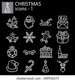 Web icons set. Christmas and New Year