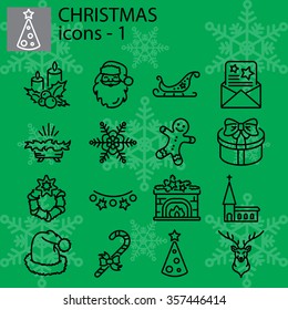 Web icons set. Christmas and New Year