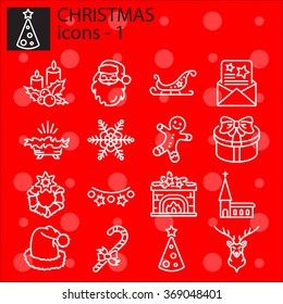 Web icons set. Christmas and New Year