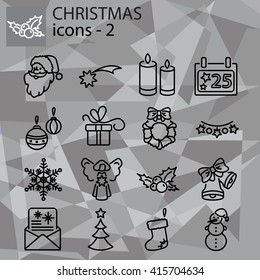 Web icons set. Christmas and New Year