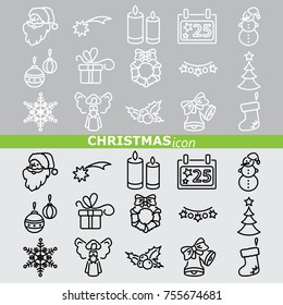 Web icons set. Christmas and New Year