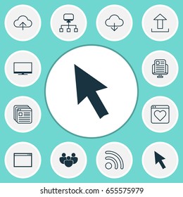Web Icons Set. Collection Of Blog Page, Send Data, Followed Website And Other Elements. Also Includes Symbols Such As Send, Window, Cursor.