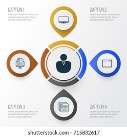 Web Icons Set. Collection Of Blog Page, Bookmark, Display And Other Elements. Also Includes Symbols Such As Application, Page, Profile.
