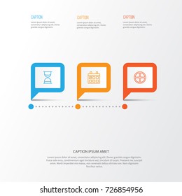 Web Icons Set. Collection Of Calendar, Positive, Hourglass And Other Elements. Also Includes Symbols Such As Hourglass, Clock, Date.