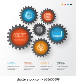 Web Icons Set. Collection Of Display, Website Bookmarks, Computer Network And Other Elements. Also Includes Symbols Such As Browser, Web, Bookmark.