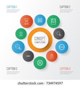 Web Icons Set. Collection Of Exit, Unlock, Calendar And Other Elements. Also Includes Symbols Such As Calendar, Padlock, Cancel.