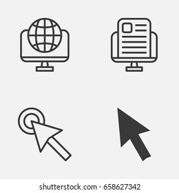 Web Icons Set. Collection Of Mouse, Cursor Tap, Blog Page And Other Elements. Also Includes Symbols Such As Mouse, Web, Click.