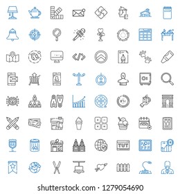 web icons set. Collection of web with news reporter, microphone, fence, cupid, lamp, shears, email, banner, bitcoin, menu, tutorial, internet. Editable and scalable web icons.