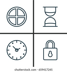 Web Icons Set. Collection Of Positive, Time, Safeguard And Other Elements. Also Includes Symbols Such As Time, Positive, Hourglass.