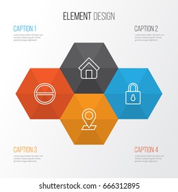 Web Icons Set. Collection Of Safeguard, Refuse, Estate And Other Elements. Also Includes Symbols Such As Safeguard, Shelter, Estate.